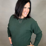 Forest Dolman Boat Neck Sweater Top - Sweater STACCATO