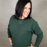 Forest Dolman Boat Neck Sweater Top - Sweater STACCATO