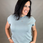 Dusty Blue Bella Tee Top - Tee THREAD & SUPPLY