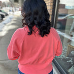 Coral Quarter Zip Sweatshirt Top - Sweatshirt PANACHE