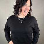 Black Hemlet Sweater Top - Sweater VELVET HEART