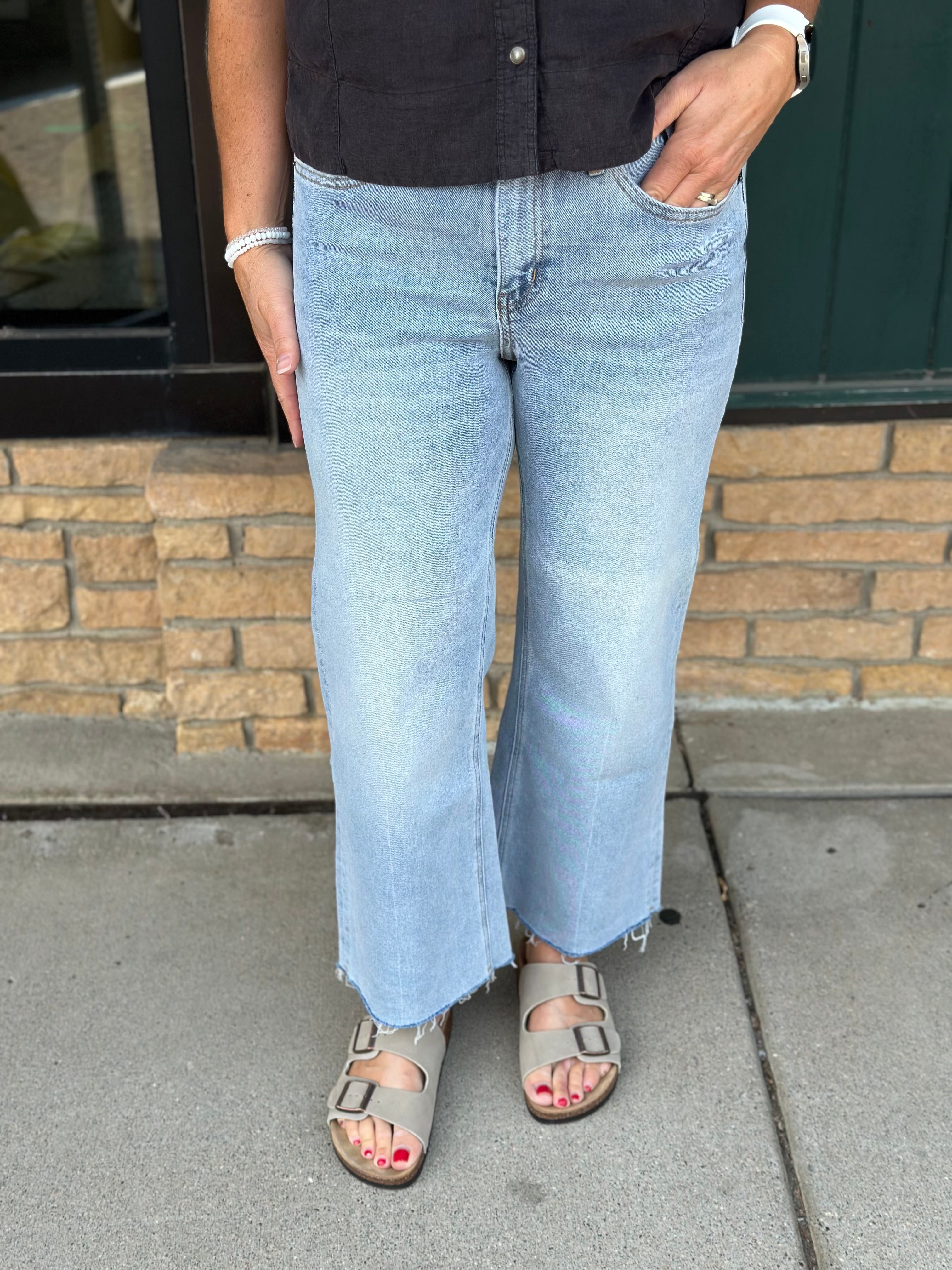 Blue Koi Wide Leg Jean Bottoms - Pants MICA DENIM