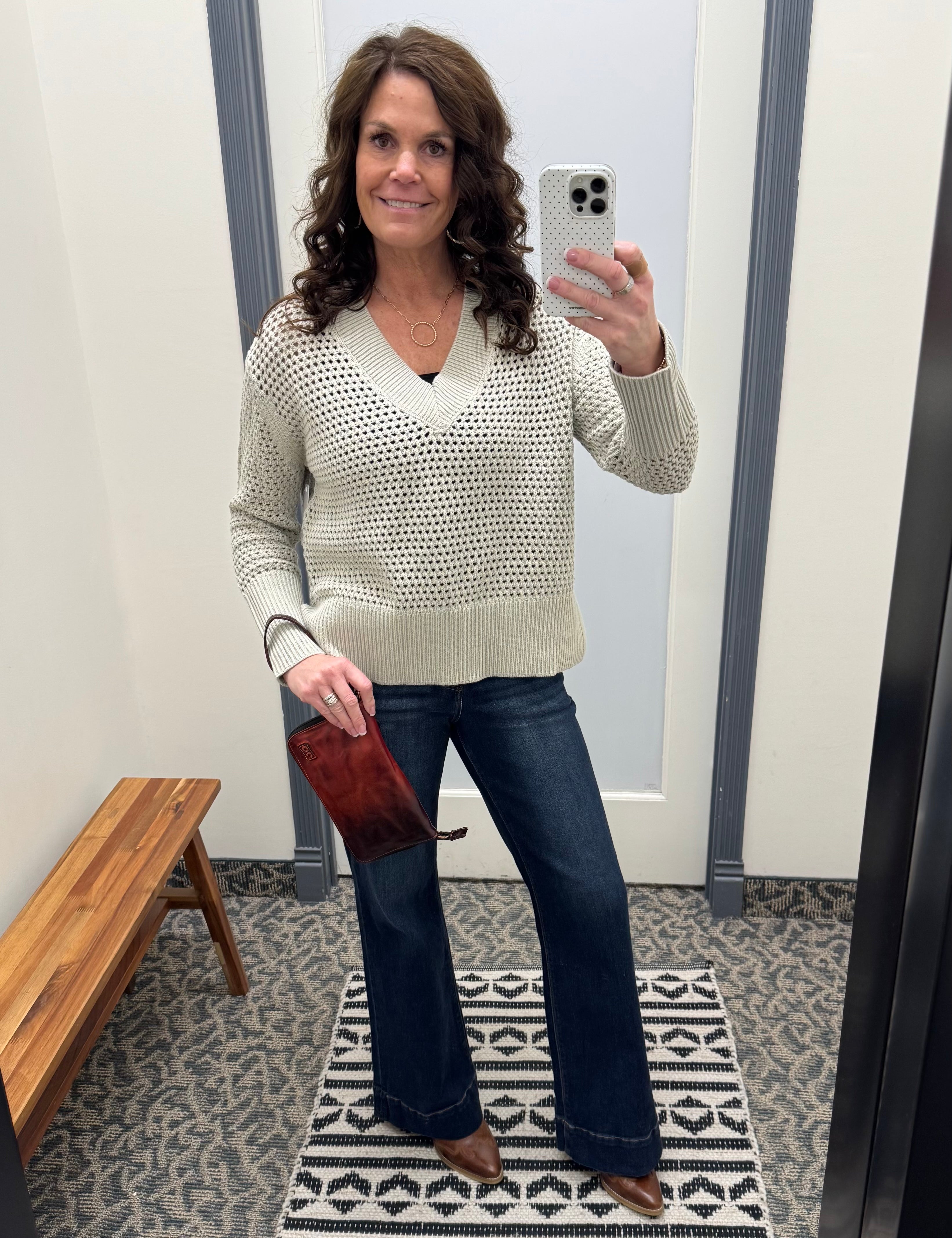 Cameron Crochet Sweater Top - Sweater SIX/FIFTY