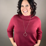 Crushed Berry Mock Neck Sweater Top - Sweater FATE by LFD