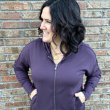 Deep Plum Comfort Zone Full Zip Hoodie