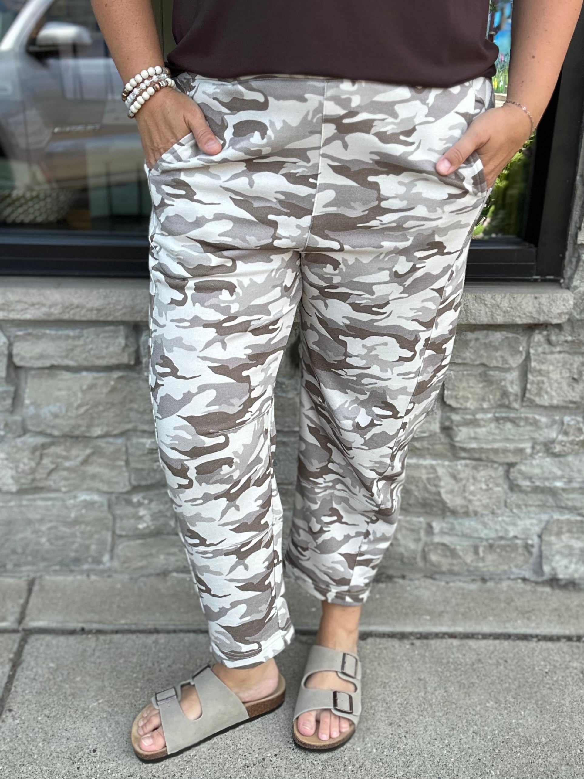 Keira Camo Pull-On Barrel Pants Bottom- Pants FLAG AND ANTHEM