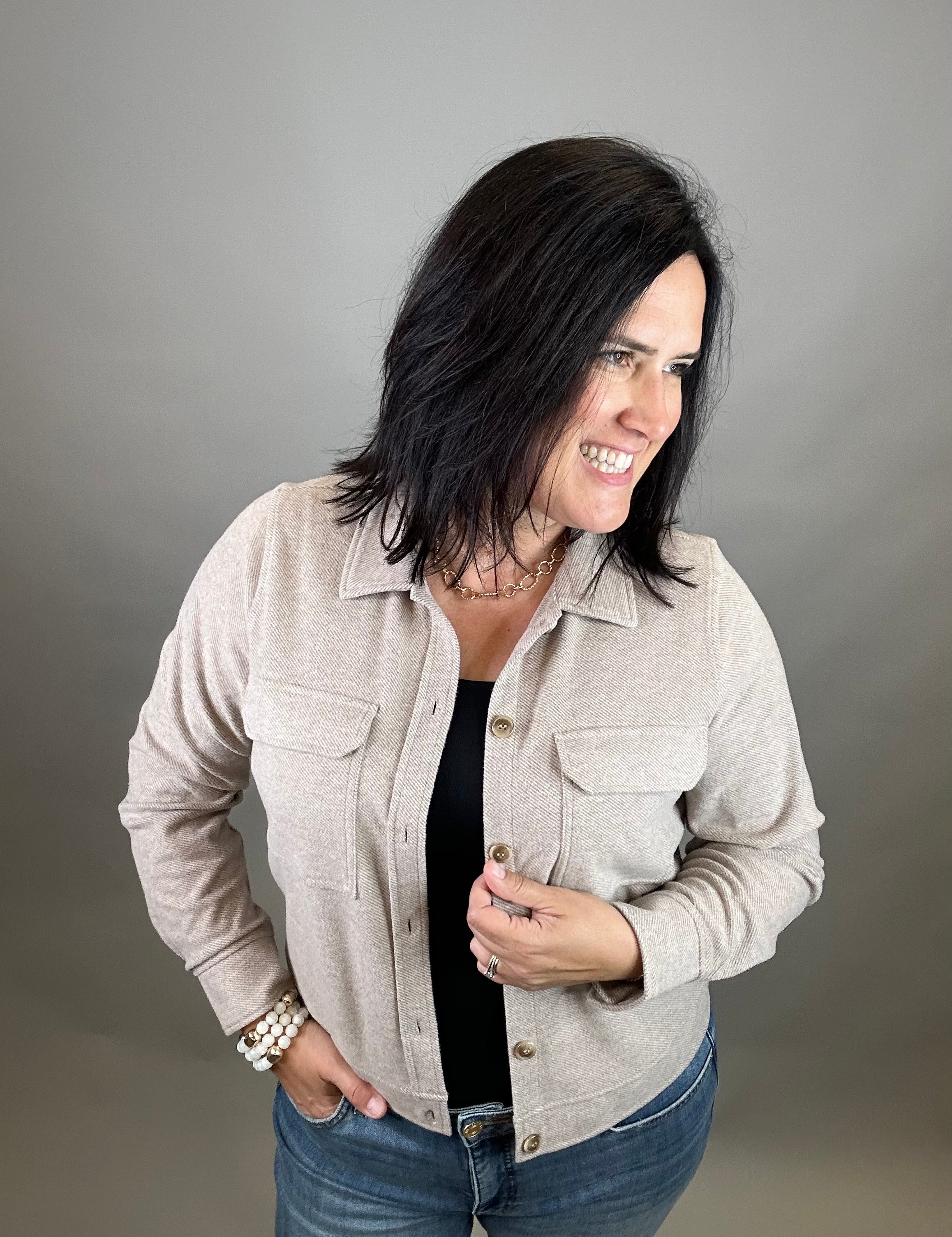 Taupe Heather Faye Jacket Outerwear- Jackets THREAD & SUPPLY