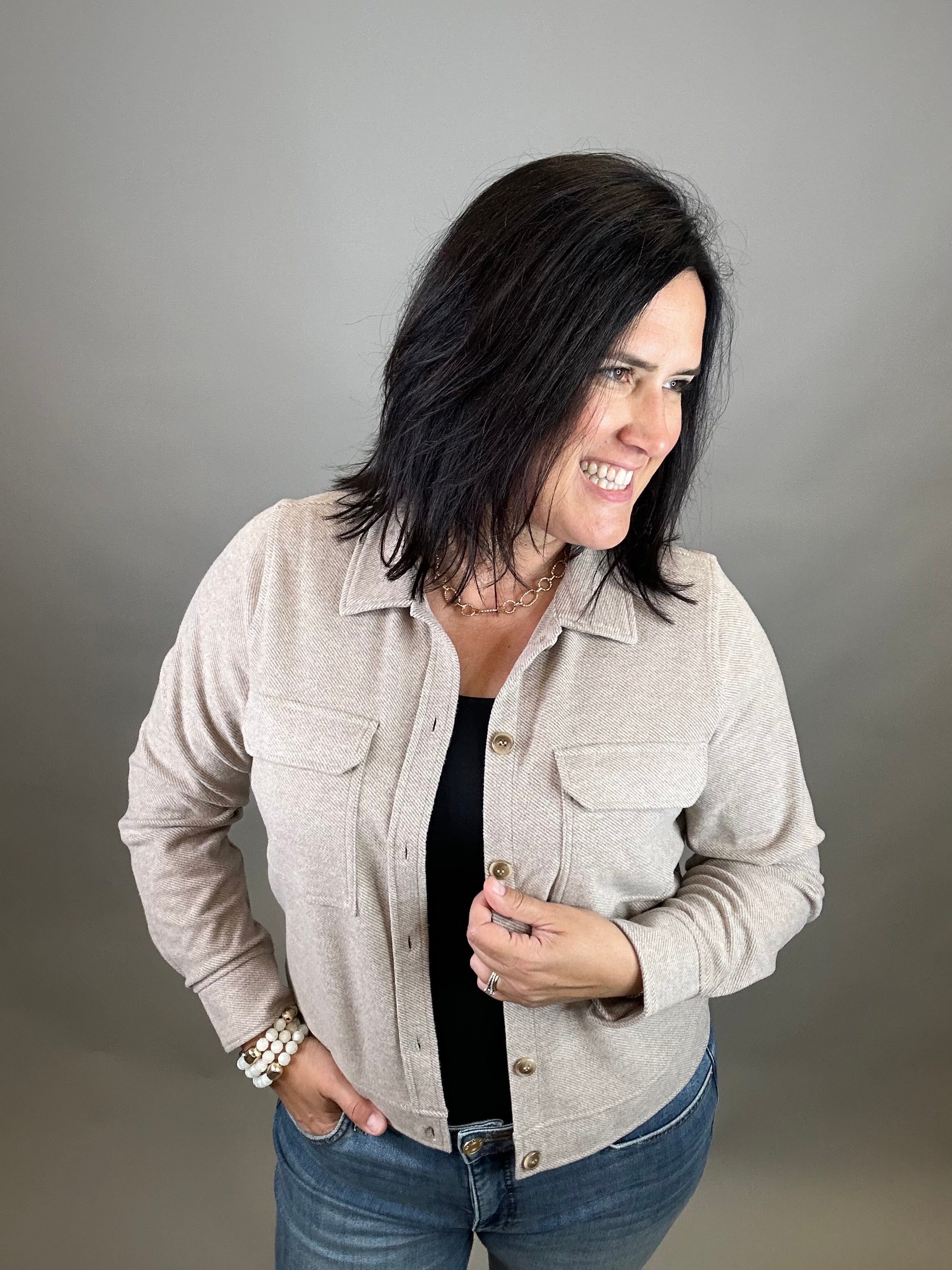 Taupe Heather Faye Jacket Outerwear- Jackets THREAD & SUPPLY
