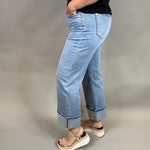Capri Blue Wide Leg Jeans Bottom- Pants MICA DENIM
