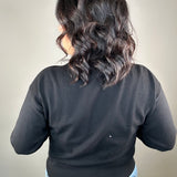 Black Hemlet Sweater Top - Sweater VELVET HEART