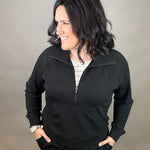 Black Caroline Pullover Top - Sweatshirt THREAD & SUPPLY