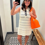 Cream Crochet Hooded Cover Up Dresses HEM & THREAD
