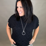 Black Mock Neck Half Sleeve Sweater Top - Sweater STACCATO