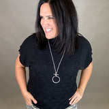 Black Mock Neck Half Sleeve Sweater Top - Sweater STACCATO