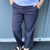 Charcoal Meg Linen Pant Bottom- Pants KUT FROM THE KLOTH