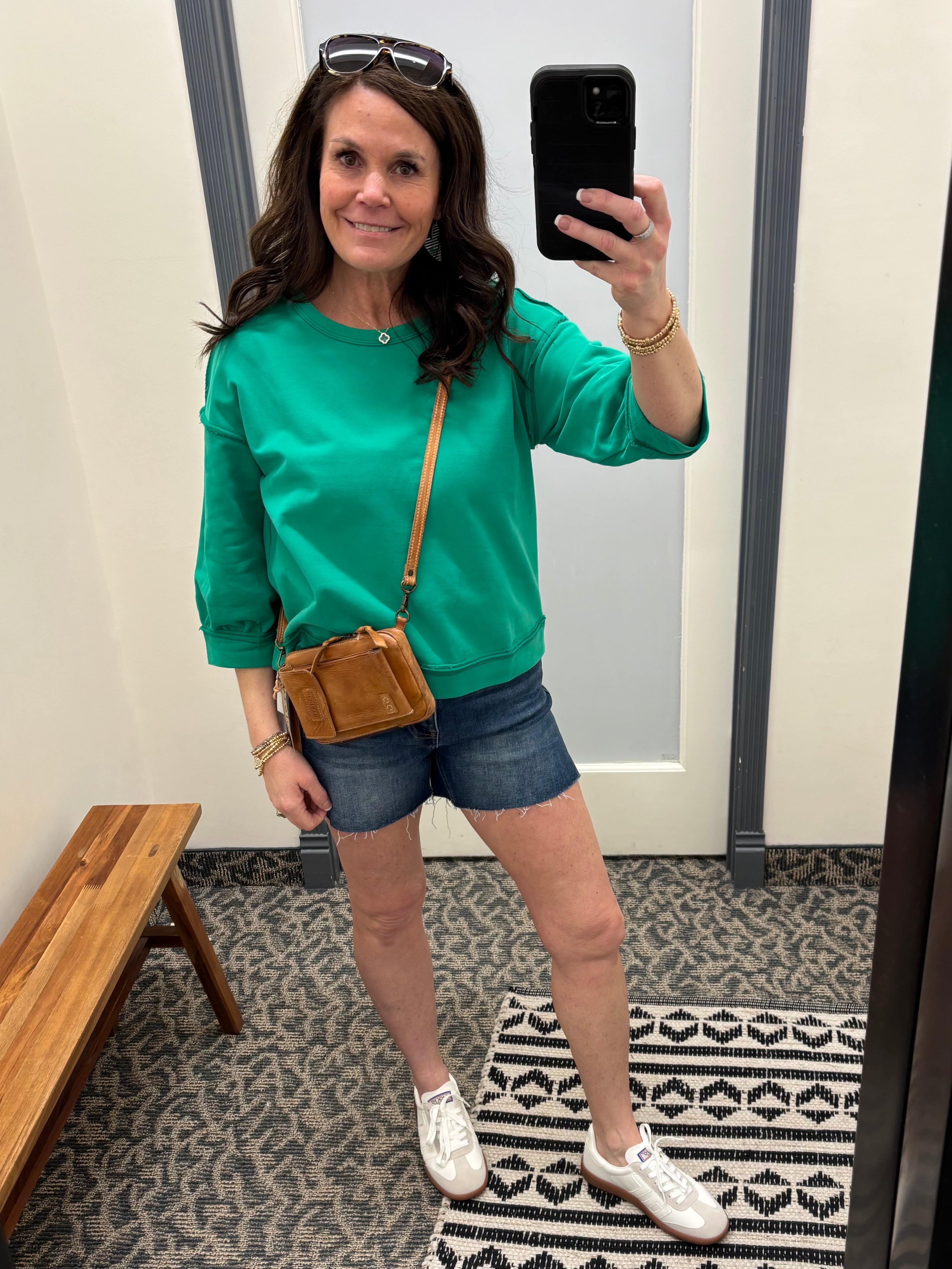 Green Seam Detail Top Top- Sweatshirt JODIFL