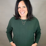 Forest Dolman Boat Neck Sweater Top - Sweater STACCATO