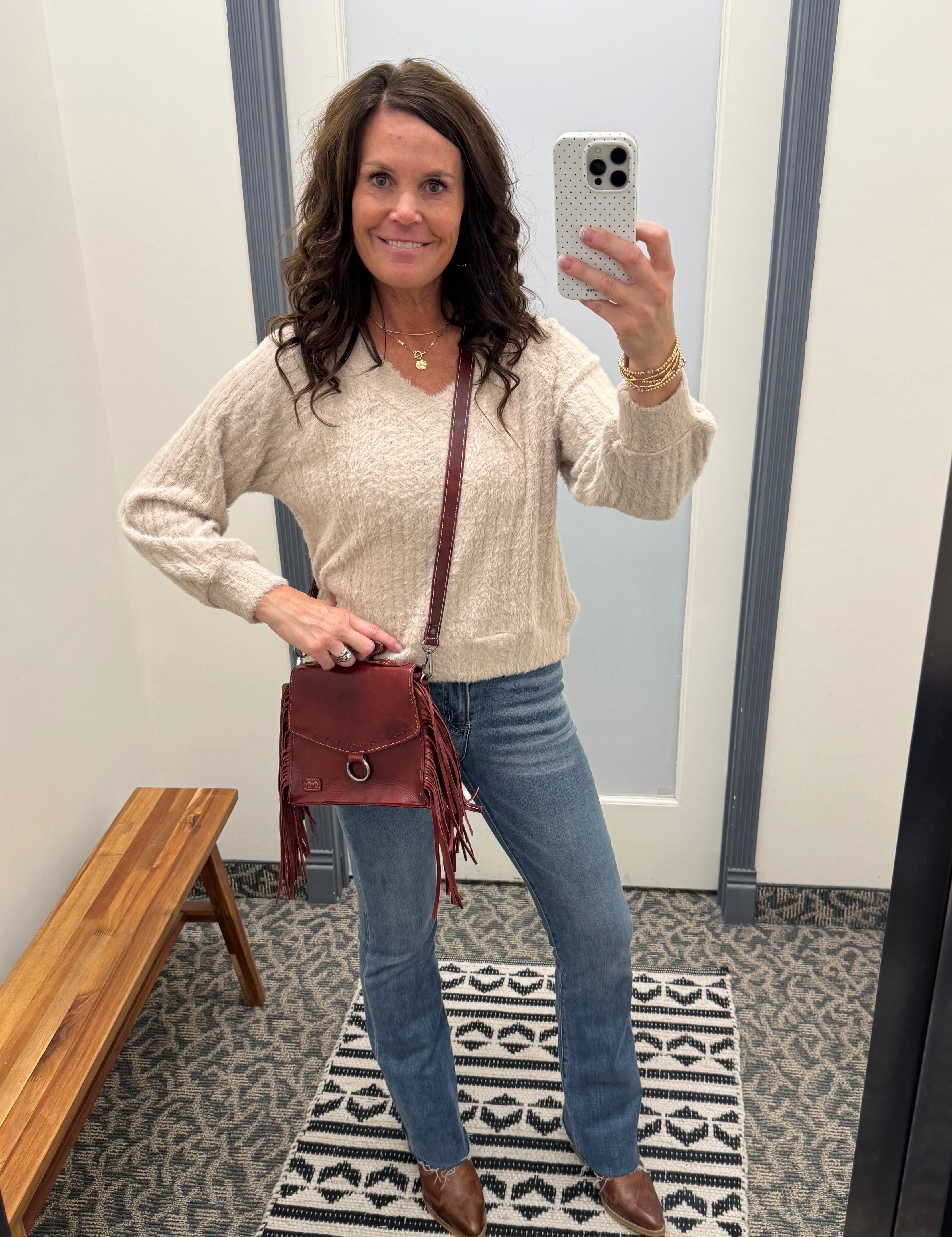 Beige Soft Knitted Pullover Top - Sweater DOE & RAE