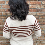 Copper Striped Crew Neck Sweater Top - Sweater STACCATO