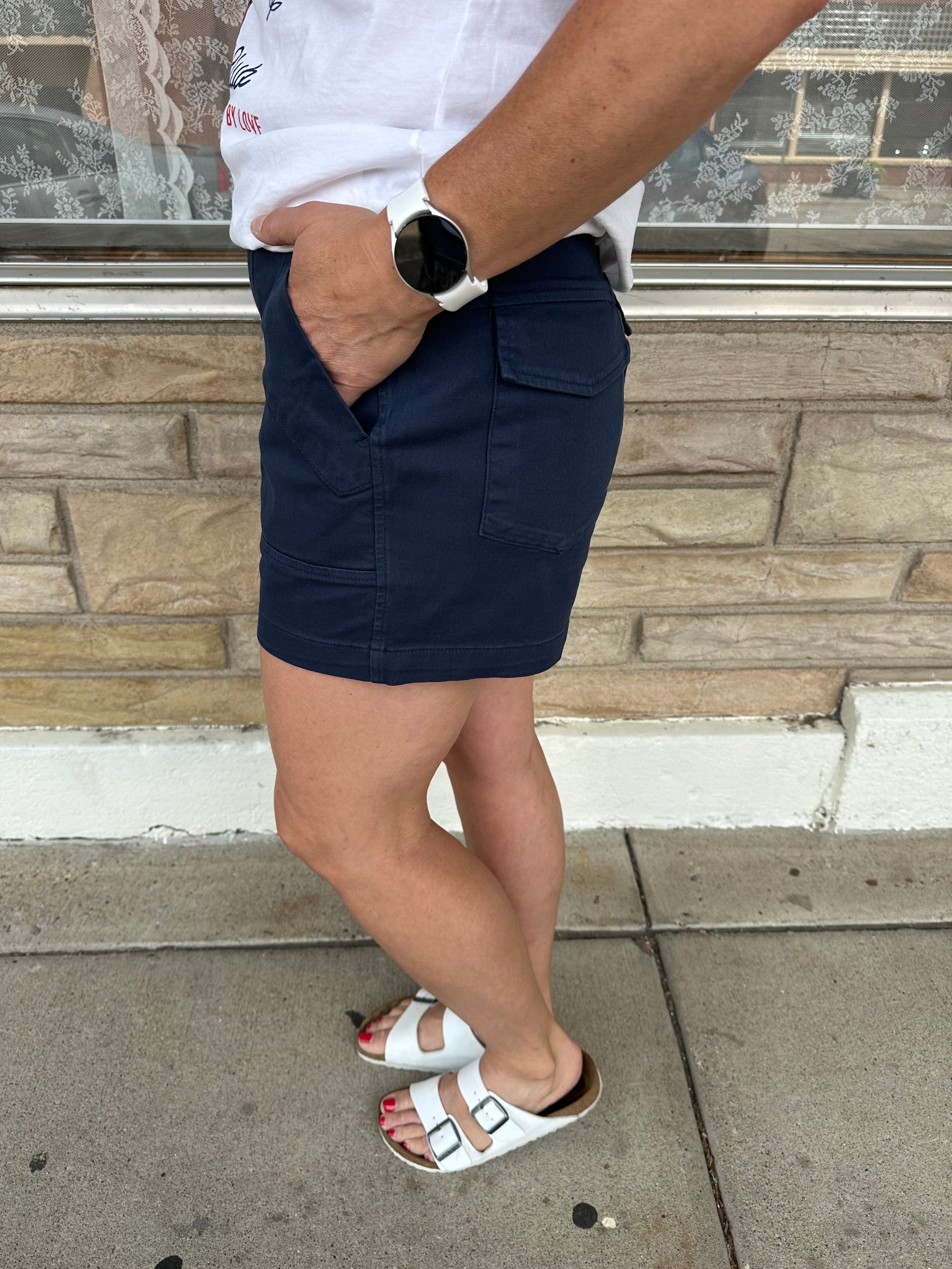 Ashton Navy Shorts Bottoms - Shorts KUT FROM THE KLOTH