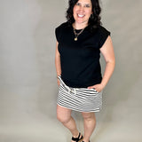 Ivory Black Jenna Skirt Bottom- Skirt THREAD & SUPPLY