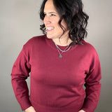 Festive Red Hemlet Sweater Top - Sweater VELVET HEART