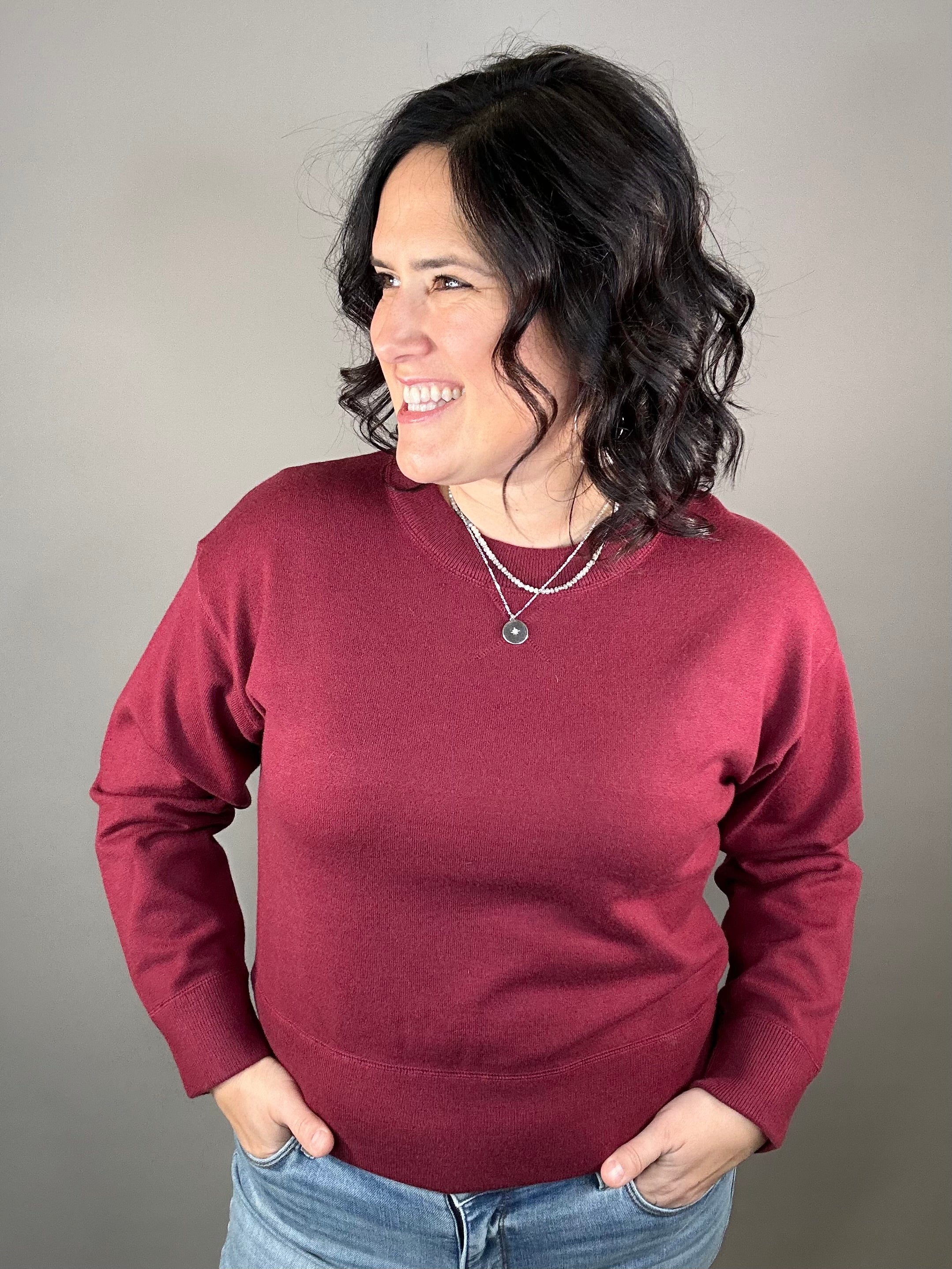 Festive Red Hemlet Sweater Top - Sweater VELVET HEART