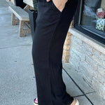 Black Solana Pants Bottom- Pants THREAD & SUPPLY