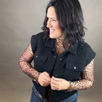 Black Quilted Snap Vest Outerwear - Vest DOE & RAE
