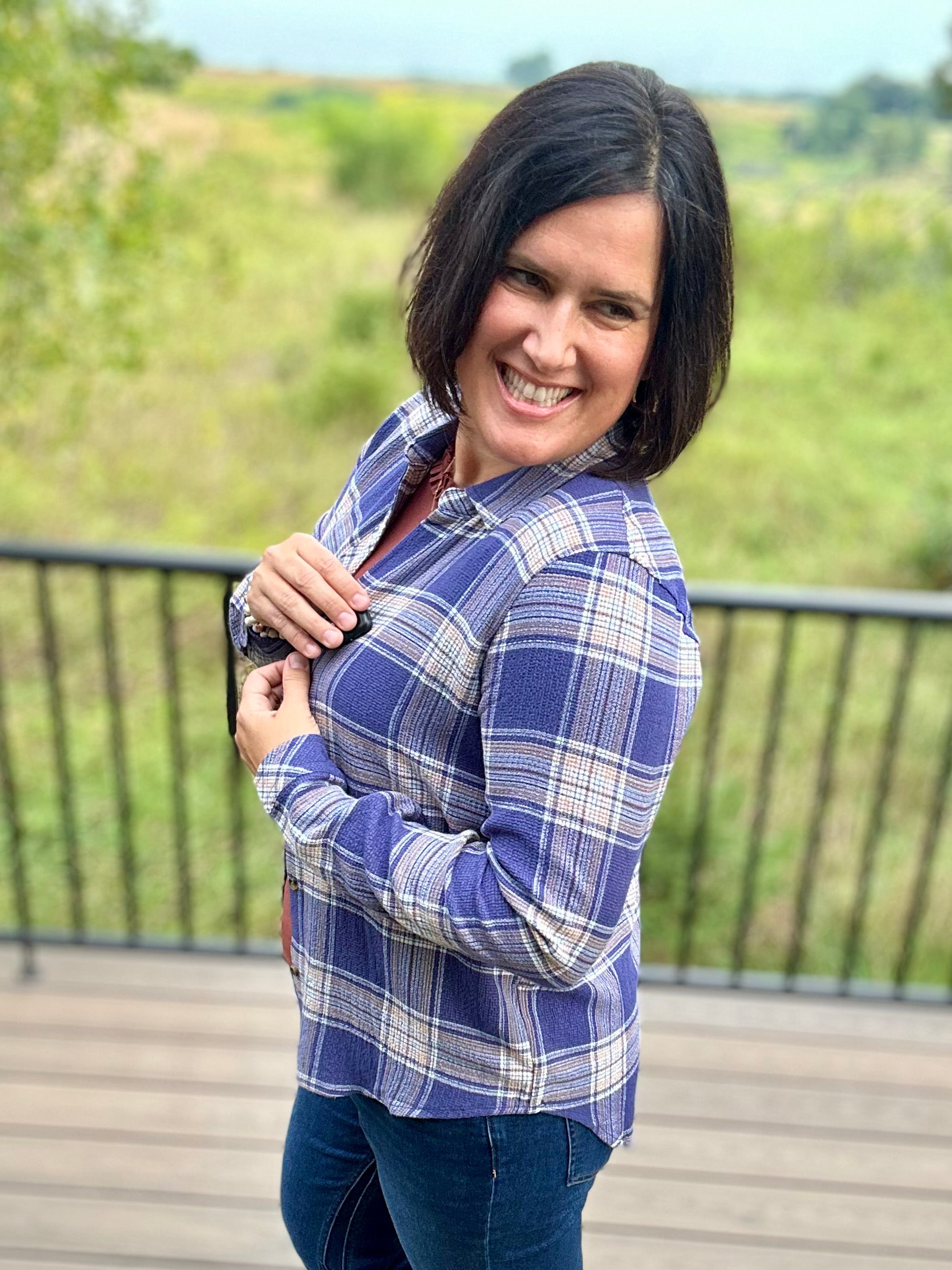 Daphne Indigo Multi Plaid Shirt Tops - Button Ups THREAD & SUPPLY