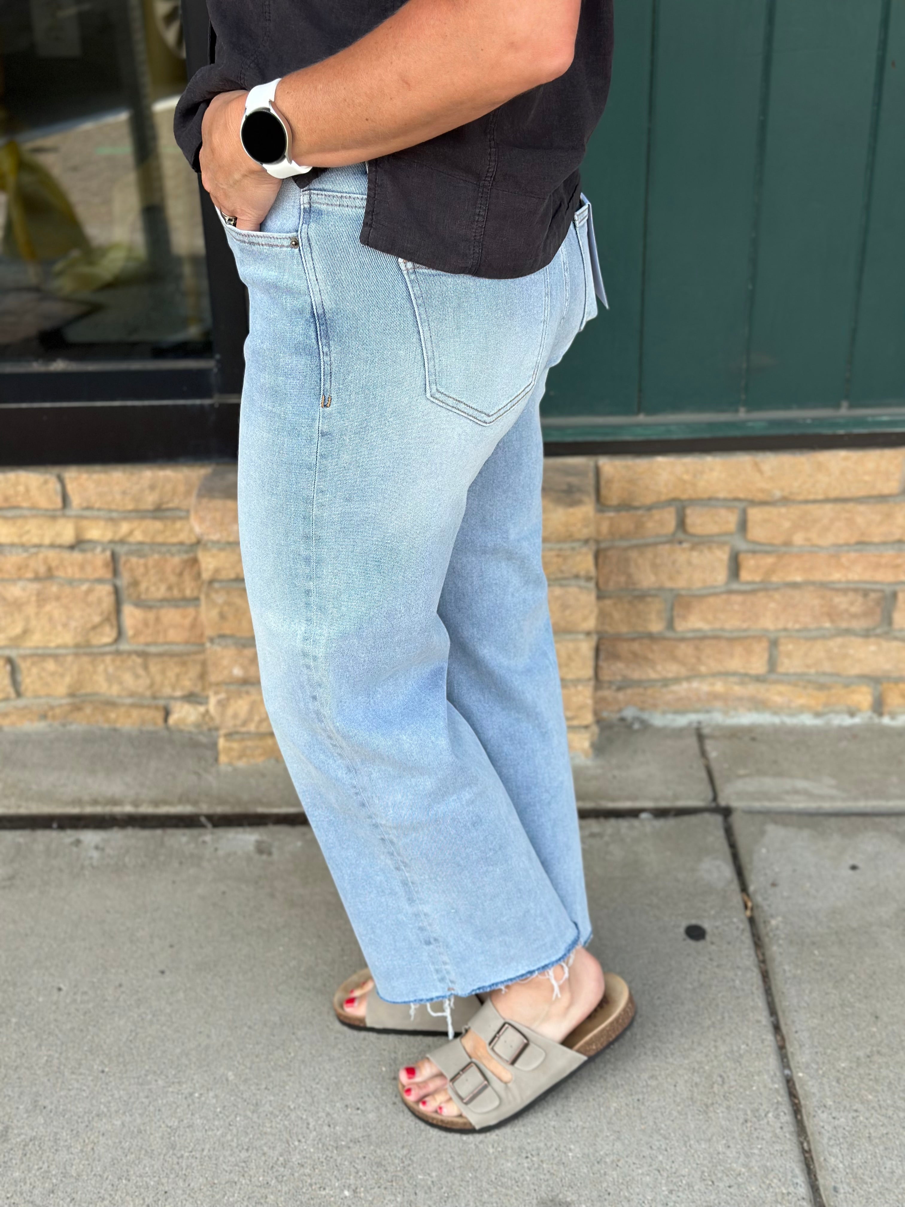 Blue Koi Wide Leg Jean Bottoms - Pants MICA DENIM