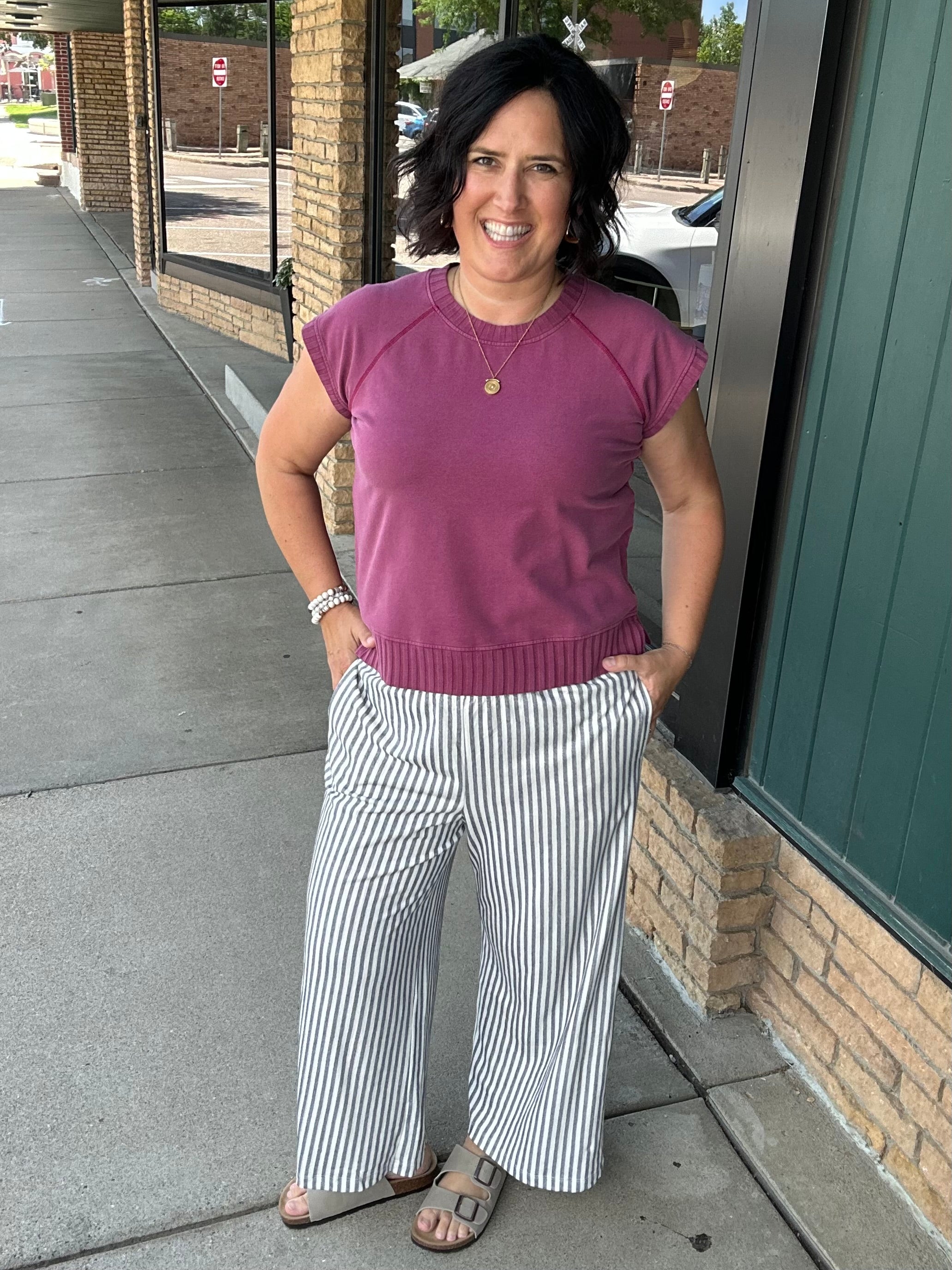 Burgundy Wash Hana Dolman Lounge Tee Top - Tee FLAG AND ANTHEM