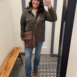 Olive Lined Shirt Jacket Outerwear- Jackets STACCATO