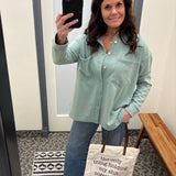 Mint Washed Soft Button Up