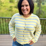 Daisy Sky Striped Cardigan Sweater Tops- Cardigans WISHLIST