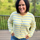Daisy Sky Striped Cardigan Sweater Tops- Cardigans WISHLIST