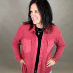 Garnet Mineral Washed Waffle Jacket Outerwear- Jackets MONO B