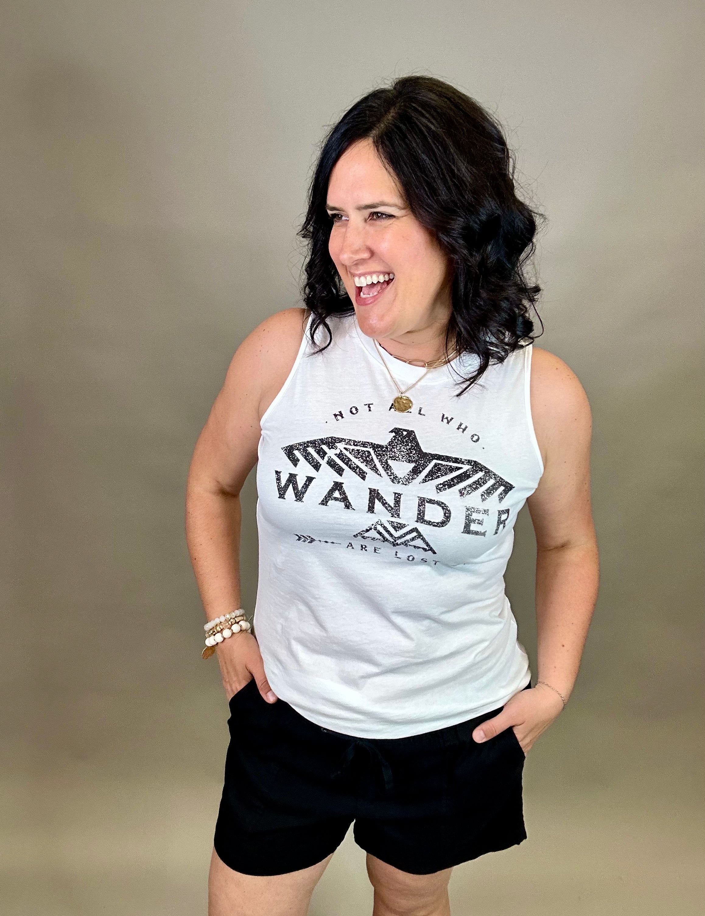 White Wander Tank Tops- Tanks HRT and LUV