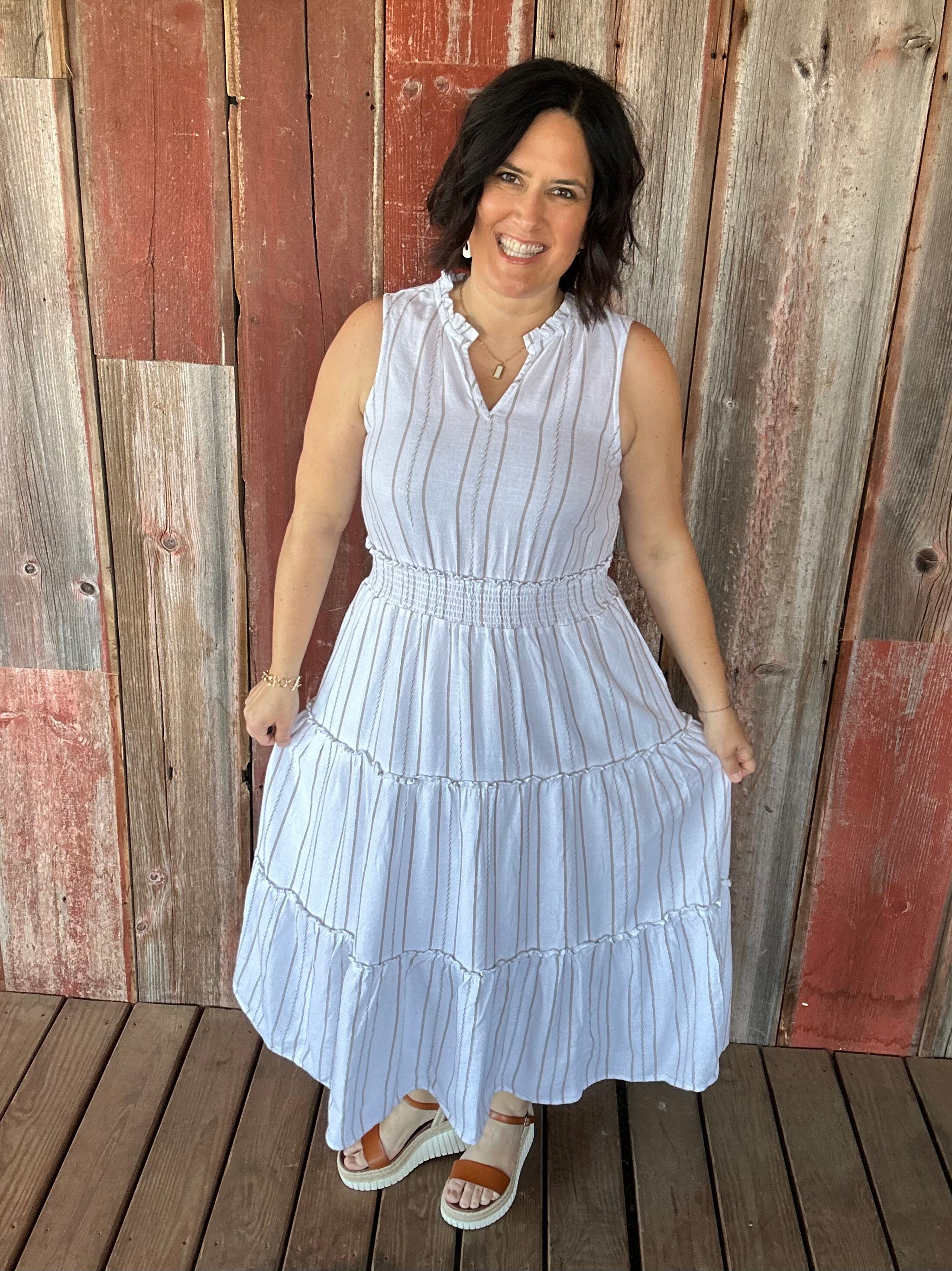 Ivory Taupe Amorette Dress Dresses THREAD & SUPPLY