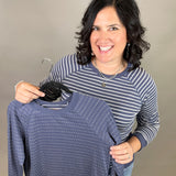 Navy/White Frannie Reversible Top