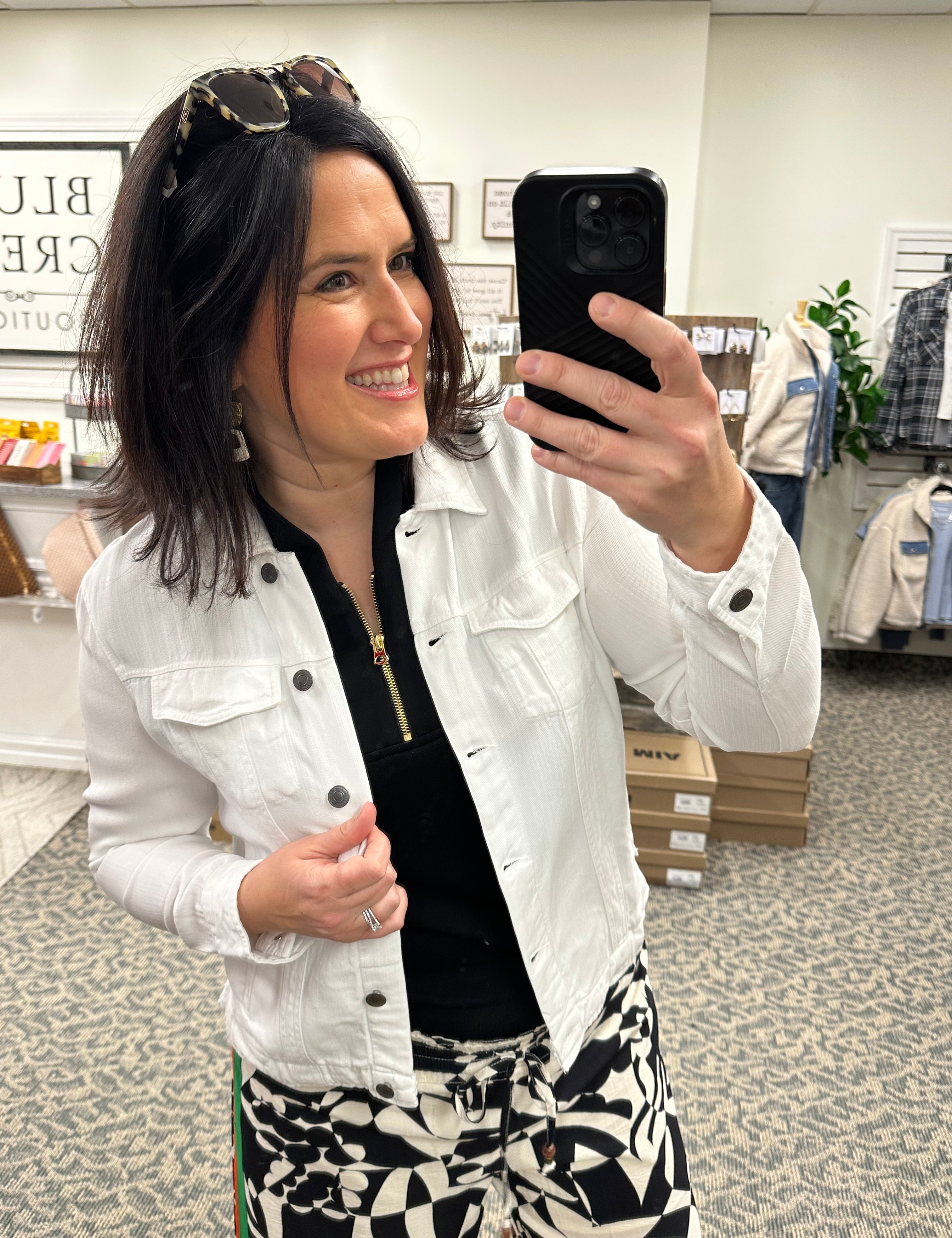 Black Collared Half Zip Sleeveless Top Tops- Blouses STAR DROP