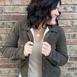 Olive Lined Shirt Jacket Outerwear- Jackets STACCATO