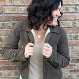 Olive Lined Shirt Jacket Outerwear- Jackets STACCATO