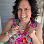 Aqua and Pink Liz Tiered Dress Dresses DEAR SCARLETT