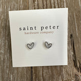 White/Silver Heart Earrings