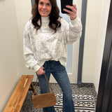 Camo Mock Neck Sweatshirt Top - Sweatshirt BUCKETLIST