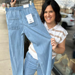 French Blue Wide Leg Pants Bottoms - Pants MICA DENIM
