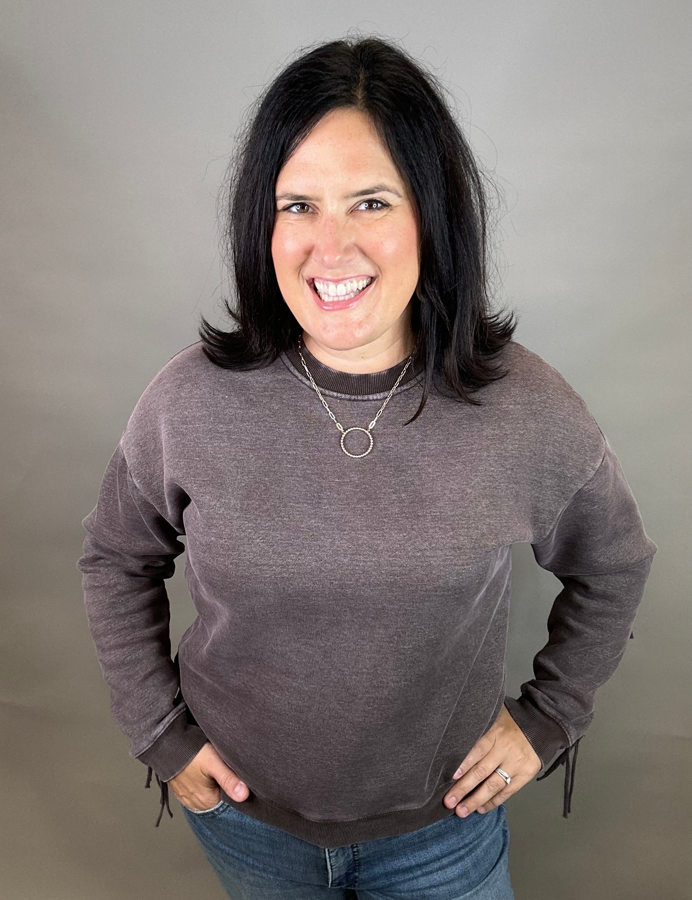 Coffee Bean Marion Fringe Top Top- Sweatshirt THREAD & SUPPLY
