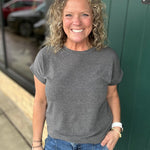 Charcoal Everyday Short Sleeve Top Top - Tee STACCATO