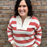 Orange Terry Striped Top Top - Sweatshirt STACCATO